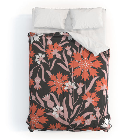 Insvy Design Studio Cornflower Orange and White Comforter