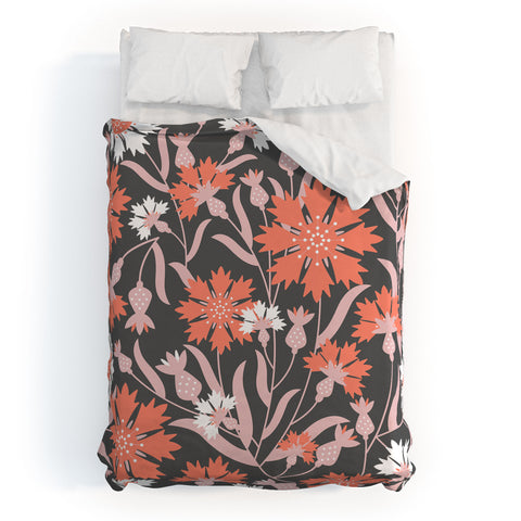 Insvy Design Studio Cornflower Orange and White Duvet Cover