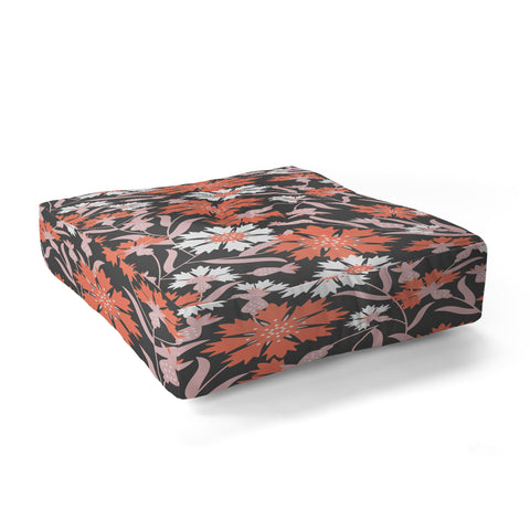 Insvy Design Studio Cornflower Orange and White Floor Pillow Square