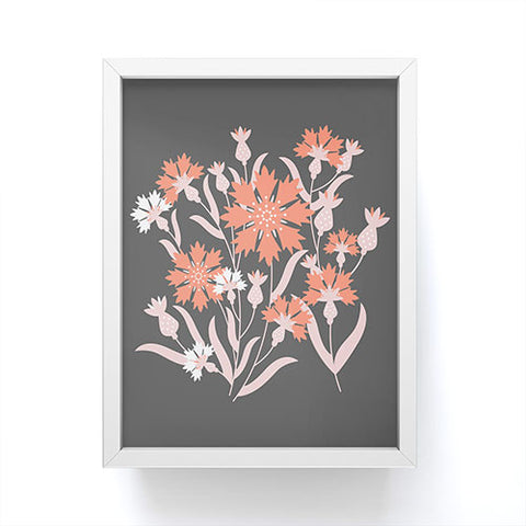 Insvy Design Studio Cornflower Orange and White Framed Mini Art Print