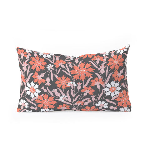 Insvy Design Studio Cornflower Orange and White Oblong Throw Pillow