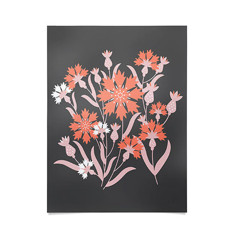 Insvy Design Studio Cornflower Orange and White Poster