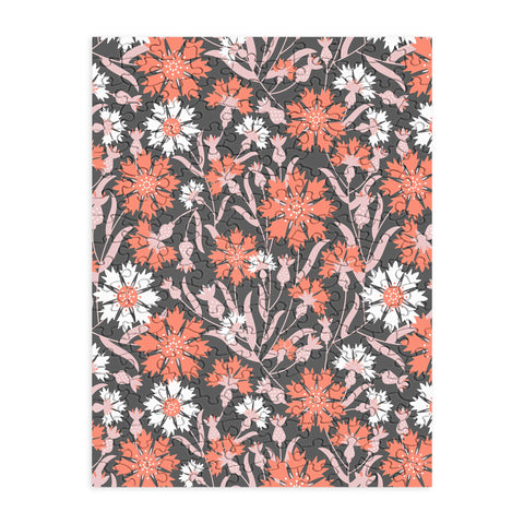 Insvy Design Studio Cornflower Orange and White Puzzle