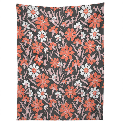 Insvy Design Studio Cornflower Orange and White Tapestry