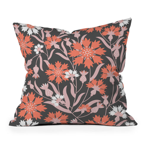 Insvy Design Studio Cornflower Orange and White Throw Pillow