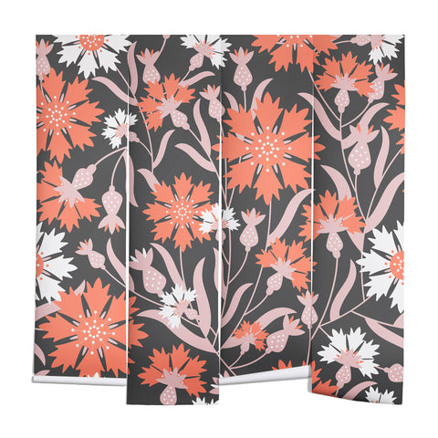Insvy Design Studio Cornflower Orange and White Wall Mural