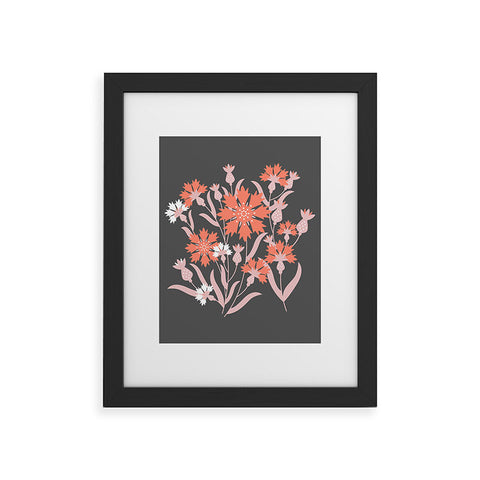 Insvy Design Studio Cornflower Orange and White Framed Art Print