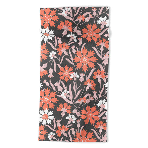 Insvy Design Studio Cornflower Orange and White Beach Towel