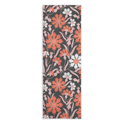 Insvy Design Studio Cornflower Orange and White Yoga Towel