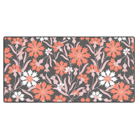 Insvy Design Studio Cornflower Orange and White Desk Mat