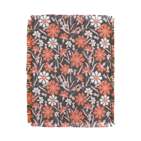 Insvy Design Studio Cornflower Orange and White Throw Blanket