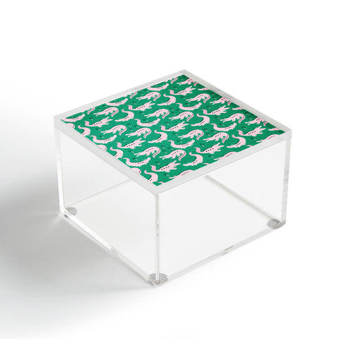 Insvy Design Studio Crocodile Pink Green Acrylic Box