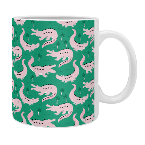 Insvy Design Studio Crocodile Pink Green Coffee Mug