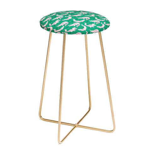Insvy Design Studio Crocodile Pink Green Counter Stool