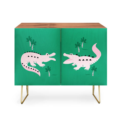 Insvy Design Studio Crocodile Pink Green Credenza