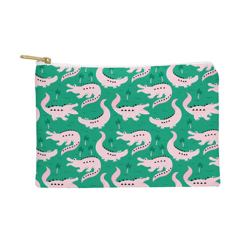 Insvy Design Studio Crocodile Pink Green Pouch