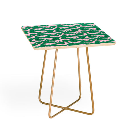 Insvy Design Studio Crocodile Pink Green Side Table