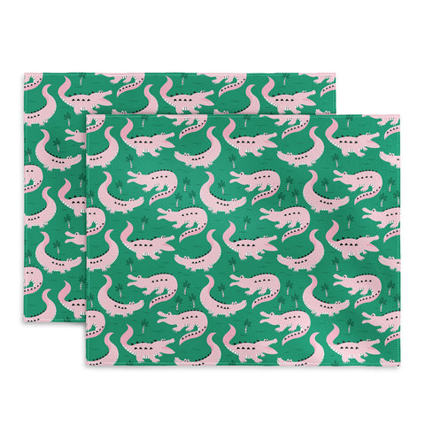 Insvy Design Studio Crocodile Pink Green Placemat