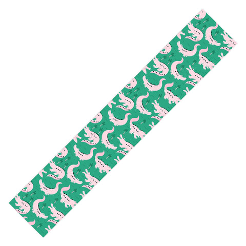 Insvy Design Studio Crocodile Pink Green Table Runner