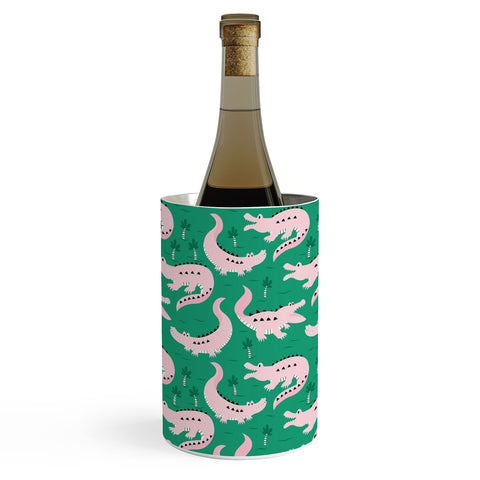 Insvy Design Studio Crocodile Pink Green Wine Chiller