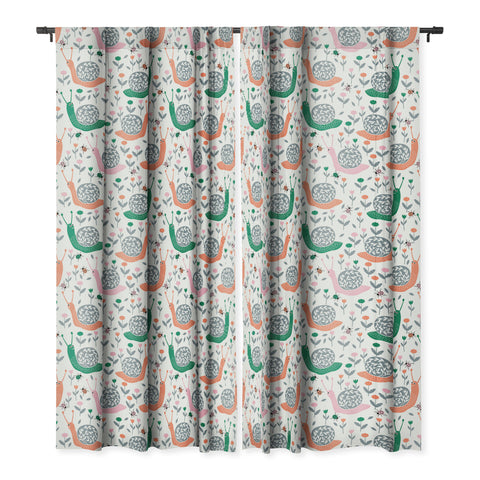 Insvy Design Studio Happy Snail and the Beetle Blackout Window Curtain