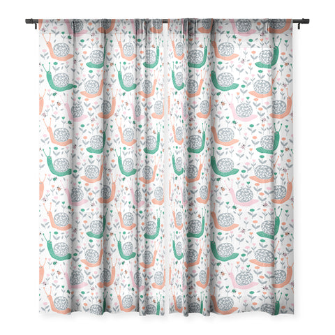 Insvy Design Studio Happy Snail and the Beetle Sheer Window Curtain