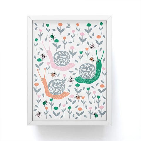 Insvy Design Studio Happy Snail and the Beetle Framed Mini Art Print