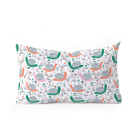 Insvy Design Studio Happy Snail and the Beetle Oblong Throw Pillow