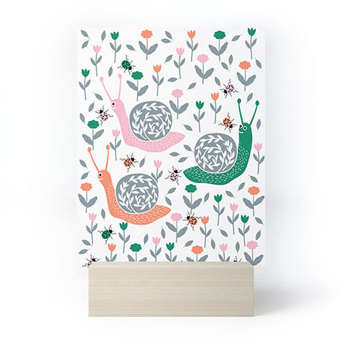 Insvy Design Studio Happy Snail and the Beetle Mini Art Print