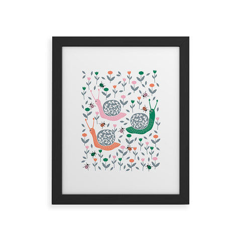 Insvy Design Studio Happy Snail and the Beetle Framed Art Print