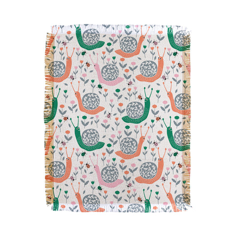 Insvy Design Studio Happy Snail and the Beetle Throw Blanket
