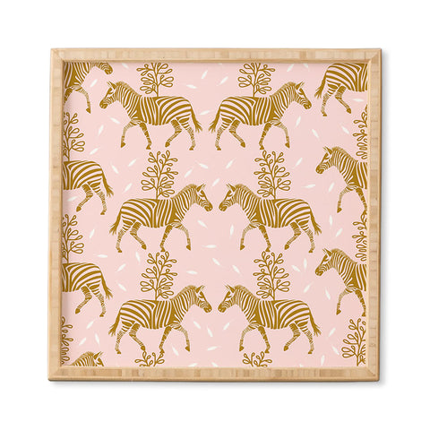Insvy Design Studio Incredible Zebra Pink and Gold Framed Wall Art
