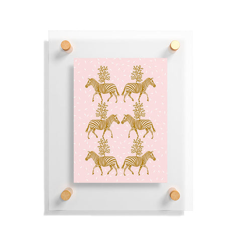 Insvy Design Studio Incredible Zebra Pink and Gold Floating Acrylic Print