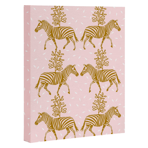 Insvy Design Studio Incredible Zebra Pink and Gold Art Canvas