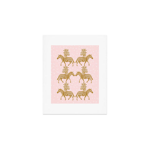 Insvy Design Studio Incredible Zebra Pink and Gold Art Print