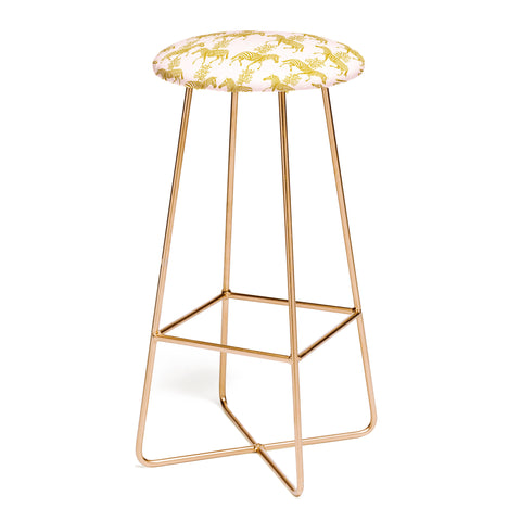 Insvy Design Studio Incredible Zebra Pink and Gold Bar Stool