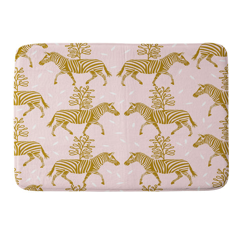 Insvy Design Studio Incredible Zebra Pink and Gold Memory Foam Bath Mat
