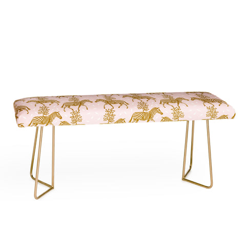 Insvy Design Studio Incredible Zebra Pink and Gold Bench