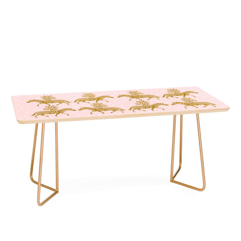 Insvy Design Studio Incredible Zebra Pink and Gold Coffee Table