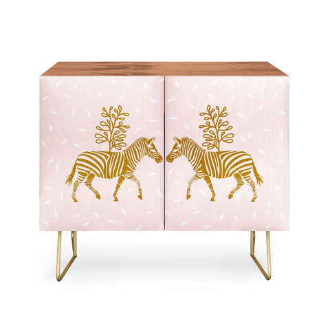 Insvy Design Studio Incredible Zebra Pink and Gold Credenza