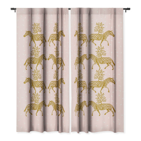 Insvy Design Studio Incredible Zebra Pink and Gold Blackout Non Repeat