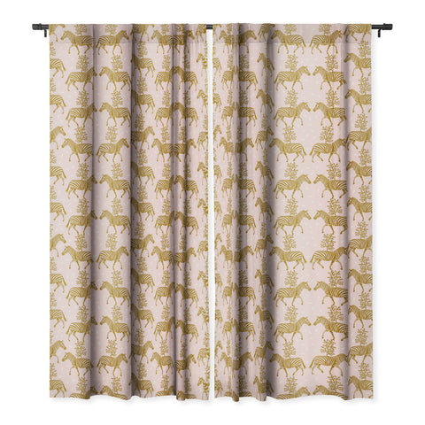 Insvy Design Studio Incredible Zebra Pink and Gold Blackout Window Curtain
