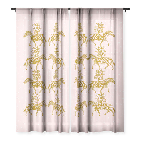 Insvy Design Studio Incredible Zebra Pink and Gold Sheer Non Repeat