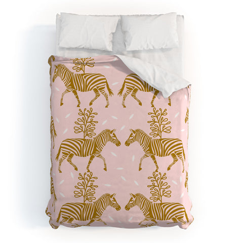 Insvy Design Studio Incredible Zebra Pink and Gold Duvet Cover