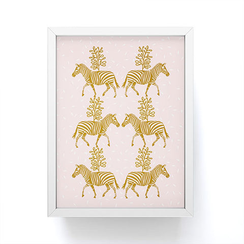 Insvy Design Studio Incredible Zebra Pink and Gold Framed Mini Art Print