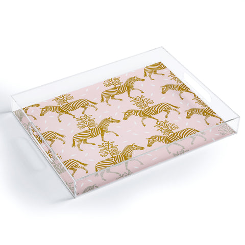 Insvy Design Studio Incredible Zebra Pink and Gold Acrylic Tray