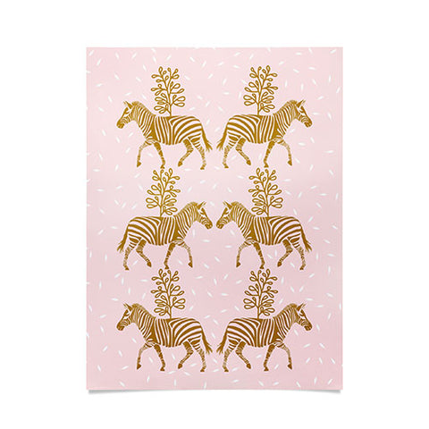 Insvy Design Studio Incredible Zebra Pink and Gold Poster