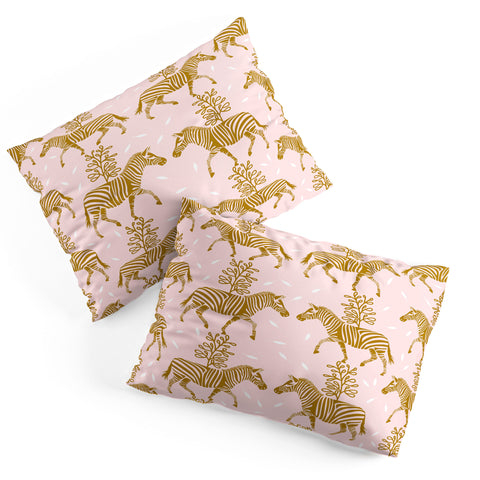 Insvy Design Studio Incredible Zebra Pink and Gold Pillow Shams