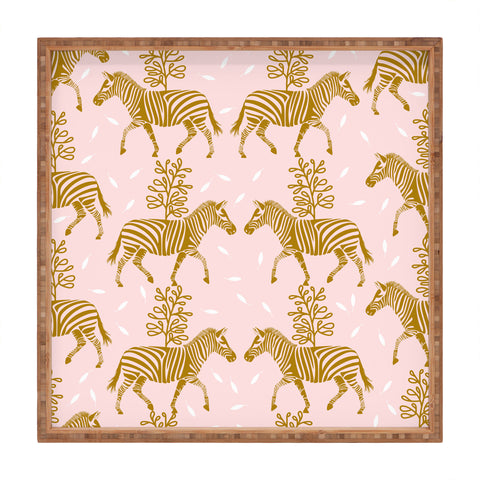 Insvy Design Studio Incredible Zebra Pink and Gold Square Tray