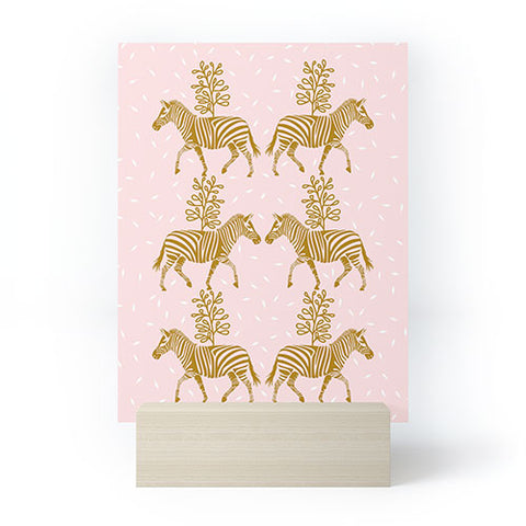 Insvy Design Studio Incredible Zebra Pink and Gold Mini Art Print